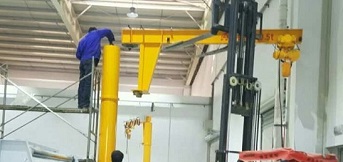 浙江明盛達(dá)公司訂購3臺柱式懸臂起重機(jī)